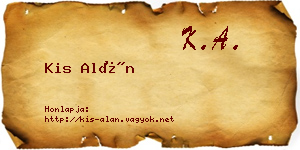 Kis Alán névjegykártya
