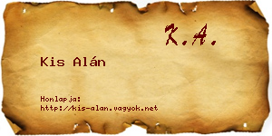 Kis Alán névjegykártya