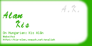 alan kis business card